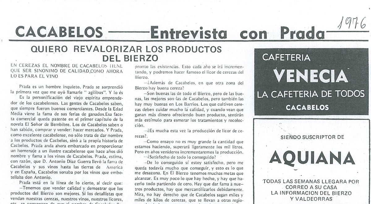 En este momento estás viendo Prada, en 1976: “Hay que poner El Bierzo A TOPE”