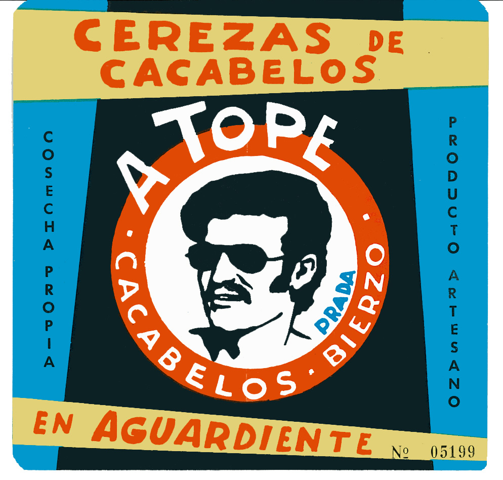 etiqueta cerezas antigua